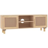 Bonnevie - TV-Schrank,TV-Möbel Braun 105x30x40 cm Massivholz Kiefer Natur-Rattan vidaXL von BONNEVIE