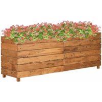 Hochbeet,Blumenkasten 150x40x55 cm Massivholz Teak und Stahl vidaXL von BONNEVIE