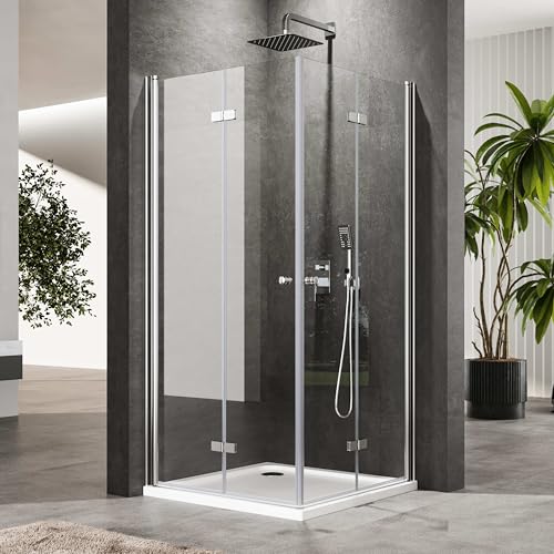 Duschkabine 90x90 cm Eckeinstieg Dusche Falttür 180º Duschabtrennung Eckduschkabine Falttür-Duschkabine 6mm Temperiertes Glas,Höhe 185cm,OHNE Duschwanne Duschkabine 90x90 cm Eckeinstieg Dusche Falttür 180º Duschabtrennung Eckduschkabine Falttür-Duschkabine 6mm Temperiertes Glas,Höhe 185cm,OHNE Duschwanne von BOOSLOON