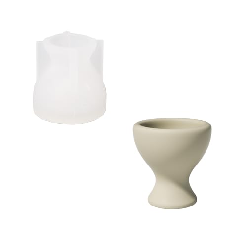 BOOWAN NICOLE Eierbecher Beton-Silikonform,Jesmonite Eierhalter Gießformen,Gips Egg Cup Silikonformen fur Ostern Geschenk (SH1055-1) von BOOWAN NICOLE