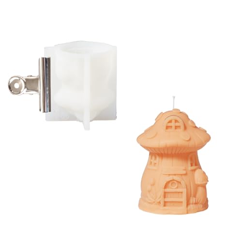 BOOWAN NICOLE Miniatur Fee Haus Kerze Form, 3D Pilz Silikon Kerze Form für Häuschen Kerzen Herstellung Formen für Diy-kerzen von BOOWAN NICOLE
