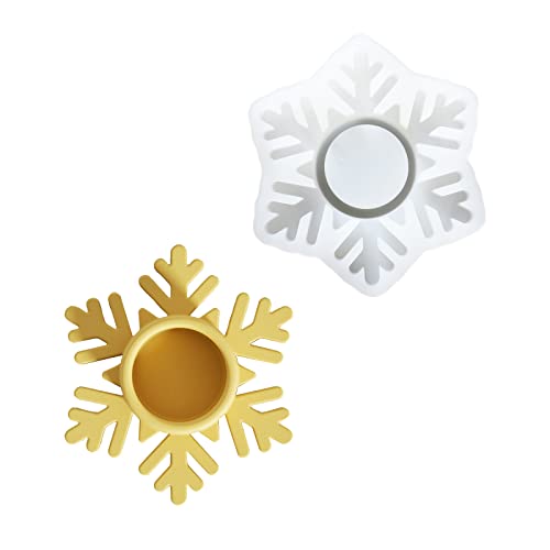 BOOWAN NICOLE Schneeflocken-Teelichthalter, Betonformen, Kerzenhalter, Zement, Silikonform für Heimdekoration (SH0966) von BOOWAN NICOLE