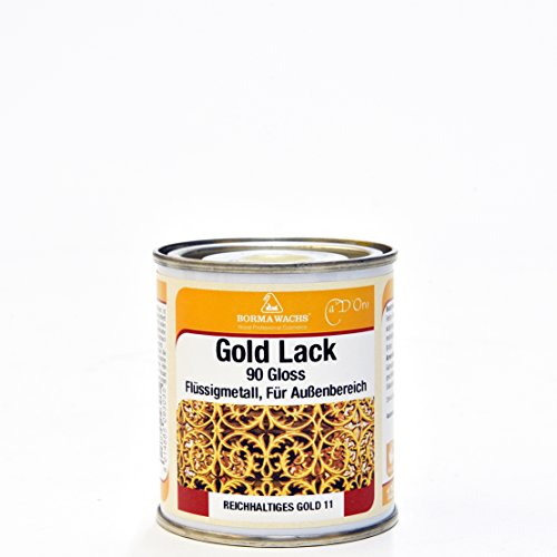 GOLD-LACK für Restauratoren, Profis und Sie mit Goldeffekt (125ml, Aussenbereich) von BORMA