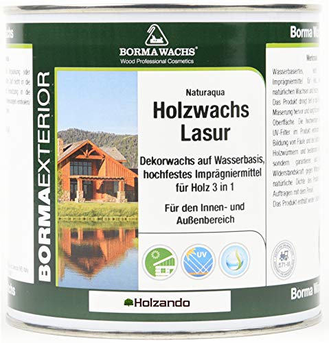 Natura Holzwachs Lasur 750 ml TEAK 17 von BORMA