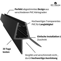 Duschdichtung Schwarz Duschtür Dichtung 5mm 6mm Für Glasdusche Glastür Dichtlippe Dusche Duschprofil 2x 40cm von BOROMAL