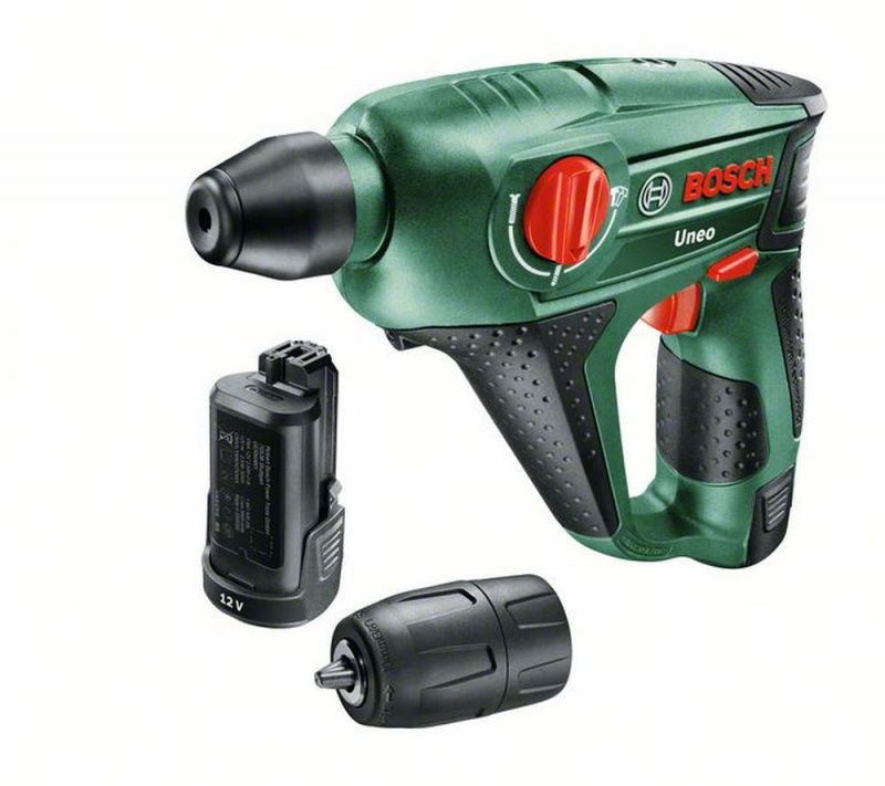 Bosch Akku-Bohrhammer Uneo, mit 2 x PBA 12V 2.5 Ah Akku, Ladegerät AL 1115 CV 060398400E von BOSCH grün