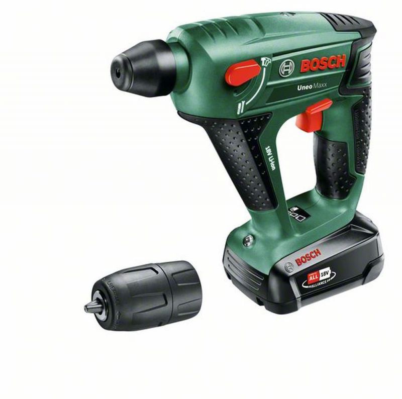 Bosch Akku-Bohrhammer Uneo Maxx, mit 1 x PBA 18V 2.5 Ah Akku 060395230F von BOSCH grün