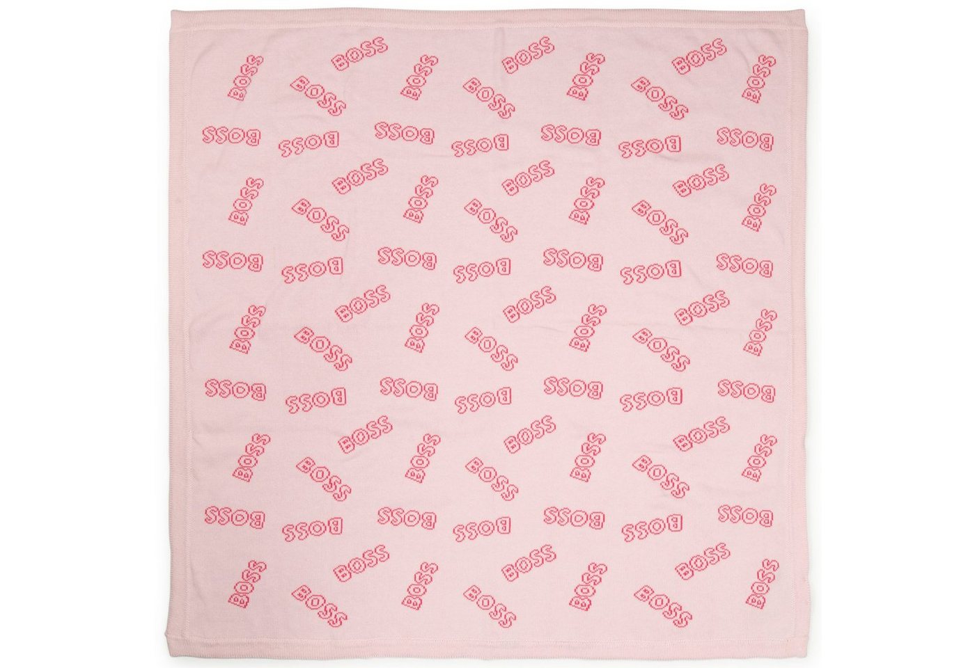 Babydecke Hugo Boss Babydecke Strickdecke Baumwolle rosa Logo 75 cm x 75cm, BOSS von BOSS