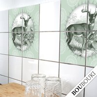 Fliesenaufkleber/Fliesentattoo 4Er Set "Rikke Poster" von BOUBOUKIshop