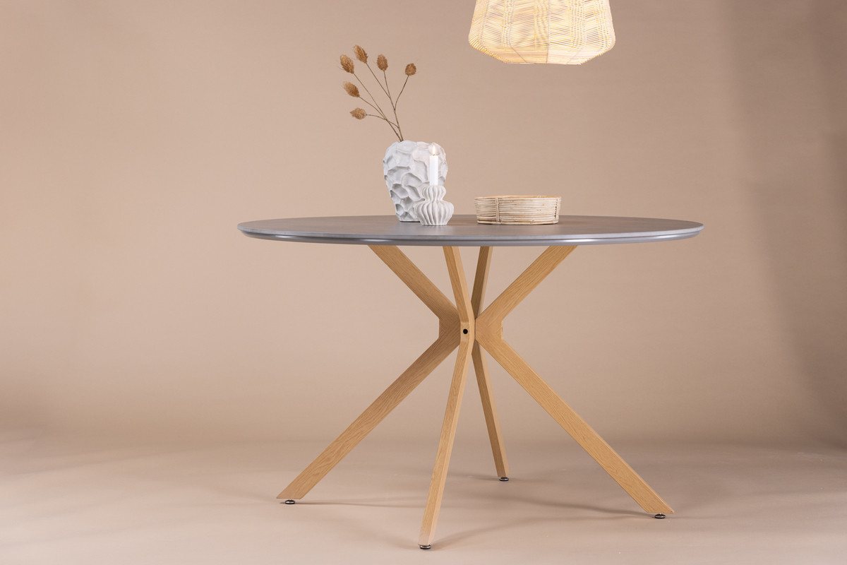BOURGH Esstisch PIAZZA runder Esstisch - Esszimmertisch / Küchen Tisch ⌀120cm in grau, in modernem Design von BOURGH