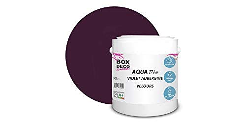 BOX DECO COULEURS Aqua Déco Wandfarbe aus Acryl, Velours-Optik, 2,5 l, Aubergine von BOX DECO COULEURS