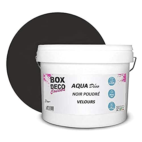 BOX DECO COULEURS Aqua Déco Acrylfarbe, matt, 10 l, Schwarz von BOX DECO COULEURS