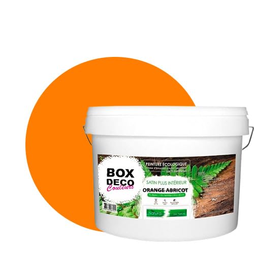 BOX DECO COULEURS Natura Wandfarbe Natura Seidenoptik ökologisch 10 l / 130 m² Orange apricot von BOX DECO COULEURS