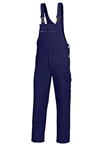 BP Workwear Basic 1482-060-10 Latzhose - Stoffhosenträger mit Gummieinsatz - Taschen für Knieschoner - Reine Baumwolle - Schlanke Passform - Größe: 94 - Farbe: dunkelblau von BP
