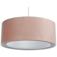 06A-024-50 Hängeleuchte jasmin bebe E27 max.1X60W Jasmin-Velourstoff puderrosa auf PP-Kunststoff, innen hellgrau H:90cm Ø50cm dimmbar - Bps Koncept von BPS KONCEPT