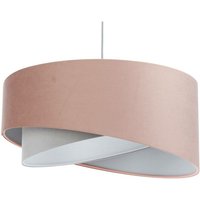 BPS Koncept 060-222-40 Hängeleuchte JASMIN BEBE E27 max.1X60W Jasmin-Velourstoff puderrosa, grau auf PP-Kunststoff, innen hellgrau H:90cm Ø40cm von BPS KONCEPT