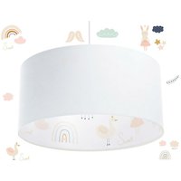 BPS Koncept f-540-50 Kinderzimmerlampe Hängeleuchte SWEET DREAMS 1xE27 max.40W Velours auf PVC-Basis mit Öko-Latexdruck weiß, mehrfarbig H:107cm von BPS KONCEPT