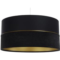 0Ex0-001-50 Hängeleuchte twist Velourss strukturiert und Satin auf PVC-Basis schwarz, gold 1xE27 40W H:107 Ø50cm dimmbar - Bps Koncept von BPS KONCEPT