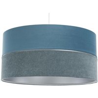 0Ex0-006-60 Hängeleuchte twist Velourss strukturiert und Satin auf PVC-Basis blau, silber 1xE27 40W H:112 Ø60cm dimmbar - Bps Koncept von BPS KONCEPT