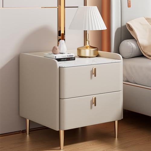 Nachttisch,bedside Table Nachtkästchen Beistelltisch Mit 2 Schublade Viel Stauraum,Nachtkommode Nachtschrank Beistelltisch Couchtisch Sofatisch,für Schlafzimmer Wohnzimmermöbel(Color:Metallic,Size:45x von BRCYKRWY