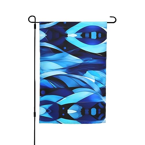 Abstrakte blaue Gartenflagge, 30,5 x 45,7 cm, Innenhofflagge, kleine Gartenflagge, Weihnachtsdekoration von BREAUX