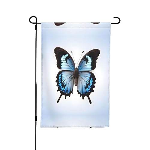 Blaue Schmetterlings-Gartenflagge, 30,5 x 45,7 cm, Innenhofflagge, kleine Gartenflagge, Weihnachtsdekoration von BREAUX