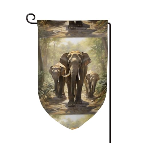 Breaux Asiatische Elefanten Druck Terrasse Dekorative Flaggen Outdoor Terrasse Flaggen für Garten Dekoration von BREAUX