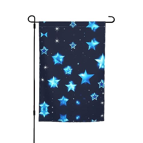 Gartenflagge mit blauen leuchtenden Sternen, 30,5 x 45,7 cm, für den Außenbereich, kleine Gartenflagge, Weihnachtsdekoration von BREAUX