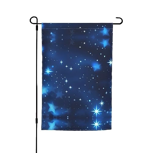 Gartenflagge mit blauen leuchtenden Sternen, 30,5 x 45,7 cm, für den Außenbereich, kleine Gartenflagge, Weihnachtsdekoration von BREAUX