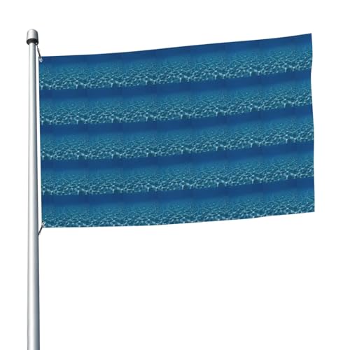 Quadratische Flagge mit blauem Tiefsee-Motiv, für den Außenbereich, dekorative Flagge, 152 x 244 cm, stilvolle und langlebige Flagge von BREAUX