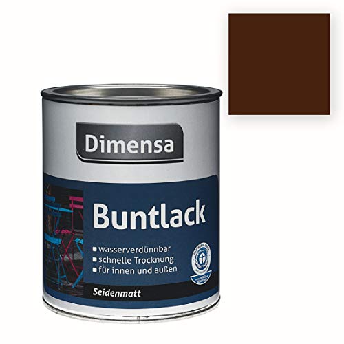 Acryl-Buntlack braun dunkelbraun seidenmatt | Buntlack für innen & außen Schokoladenbraun RAL 8017 | 0,75 Liter von BRICOFLOR