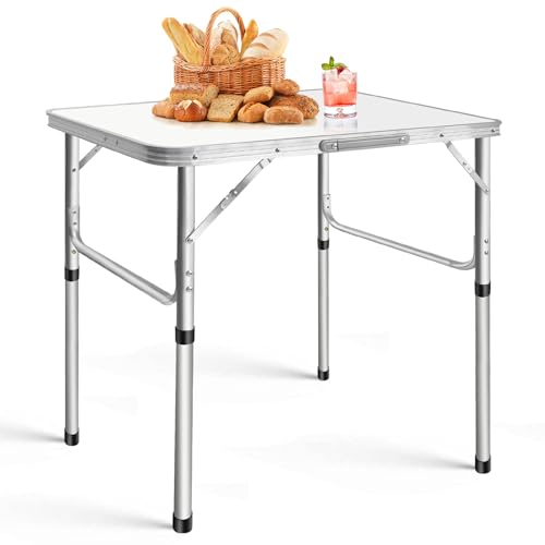 BRIEFNESS Aluminium Klappbarer Campingtisch 75 X 55cm Gartentisch Beistelltisch Picknicktisch klappbar höhenverstellbar von BRIEFNESS