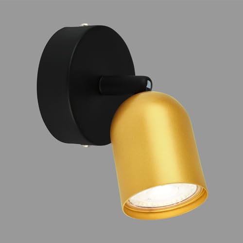 BRILONER – Leselampe, Wandleuchte Innen, Lampe, Wandlampe Innen, Schwenkbar, Wohnzimmerlampe, Schwarz-Gold von BRILONER