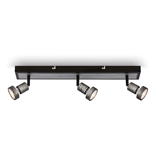 BRILONER Leuchten - Deckenspot LED, schwenkbare Deckenlampe LED, Deckenleuchte LED, warmweißes Licht, Silver-Crafted, 480x70x85 mm von BRILONER