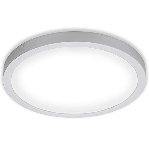 BRILONER Leuchten - LED Aufbauleuchte, Deckenlampe, Deckenleuchte 24,5 Watt, 2.400 Lumen, 4.000 Kelvin, Rund, Chrom-Matt, 405x32mm (DxH), 7143-414 von BRILONER