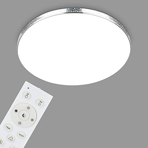 BRILONER Leuchten - LED Bad Deckenleuchte Glitzereffekt, RGB Badlampe, IP44 LED Badezimmerlampe, Farbtemperatur einstellbar, Chrom, 455x75 mm (DxH), 3679-118 von BRILONER