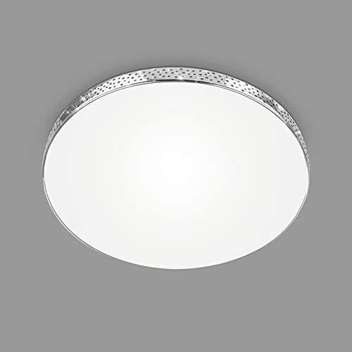Briloner Leuchten - LED Bad Deckenleuchte Glitzereffekt, IP44 LED Badezimmerlampe, neutralweißes Licht, Chrom, 355x65 mm (DxH) von BRILONER
