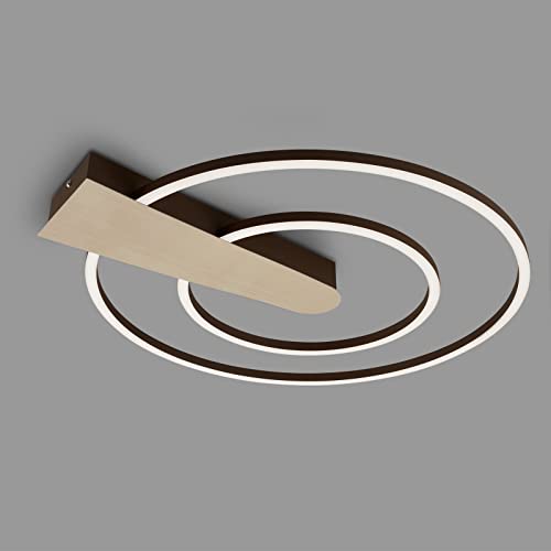 Briloner Leuchten - LED Deckenleuchte dimmbar in 3 Stufen, Memoryfunktion, warmweiße Lichtfarbe, LED Deckenlampe rund, Gold braun, Ø49,5 cm, 3543-017, Gold Eloxiert-braun Briloner Leuchten - LED Deckenleuchte dimmbar in 3 Stufen, Memoryfunktion, warmweiße Lichtfarbe, LED Deckenlampe rund, Gold braun, Ø49,5 cm, 3543-017, Gold Eloxiert-braun von BRILONER