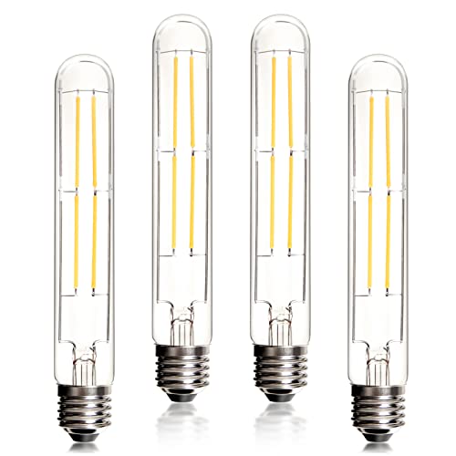 BRIMAX E27 Led Lampe Schmal T30 Dimmbar Glühbirne AC230V 8W Warmweiss Beleuchten 185mm Led Leuchtmittel 2700K für Hängeleuchten Wandleuchten Flicker-free 4er set Glas Röhrenförmige Leuchte von BRIMAX