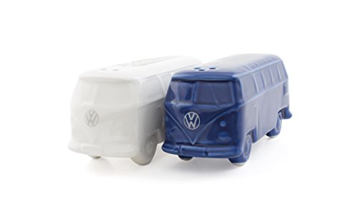BRISA VW Collection - Volkswagen Salz- & Pfefferstreuer aus Keramik im T1 Bulli Bus Design 2-teilig (Classic Bus/Weiß & Blau) von BRISA