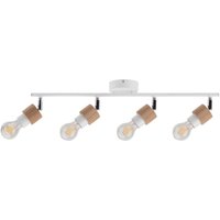 BRITOP Lighting Deckenleuchte 2831402 weiß natur Metall Eiche B/H/T: ca. 69x10x18 cm E27 4 Brennstellen von Britop Lighting