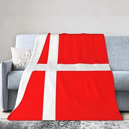 BROLEO Dänemark-Flagge 203,2 x 152,4 cm ultraweiche Micro-Fleece-Decke – perfekt für Komfort und Wärme im Winter von BROLEO