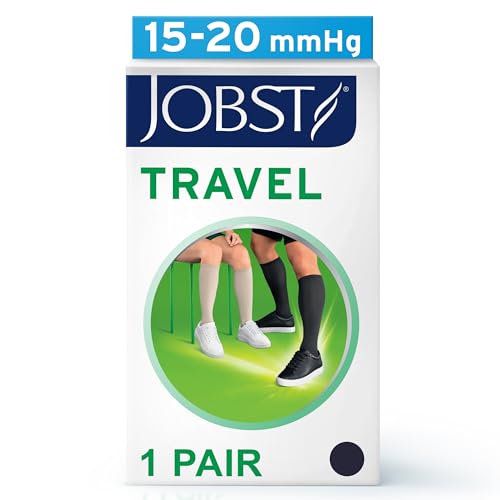 JOBST Travel Reisestrümpfe für Damen und Herren - hilft, Reisethrombosen vorzubeugen - weich, atmungsaktiv dank 33% Baumwollanteil, Navy, Size 3 von BSN medical