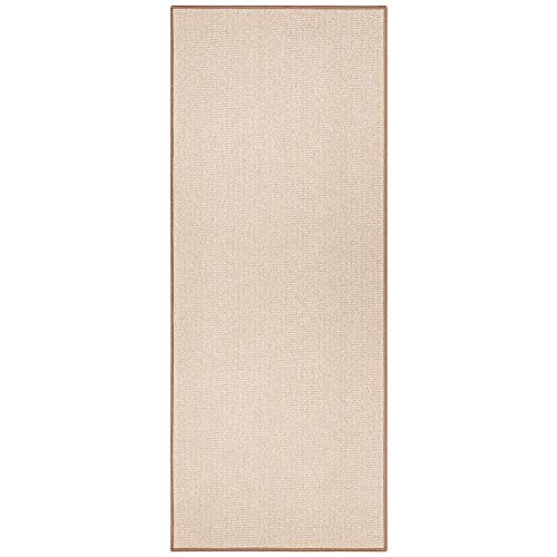 BT Carpet Bouclé Läufer – Küchenläufer rutschfest Teppichläufer Flachgewebe Kurzflor Teppich Küchenteppich für Flur, Küche, Wohnzimmer, Badezimmer, Bad – Beige, 80x150cm von BT Carpet