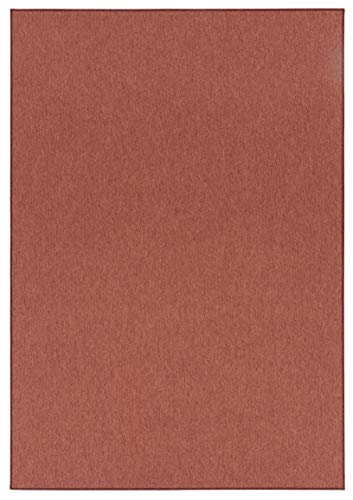 BT Carpet Casual Teppich – Wohnzimmerteppich Flachgewebe Kurzflor Feinschlingen Casual Uni Meliert für Esszimmer, Wohnzimmer, Kinderzimmer, Schlafzimmer – Terrakotta, 140x200cm von BT Carpet