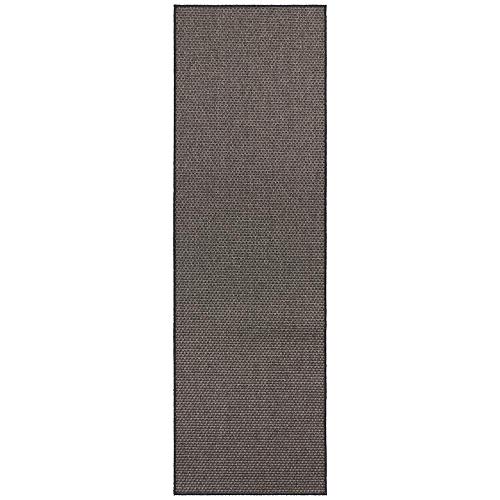 BT Carpet Nature Läufer In- und Outdoor – Schlingen Küchenläufer rutschfest Flachgewebe Kurzflor Woll-Optik Fineloop Küchenteppich für Flur, Küche, Garten, Terrasse, Badezimmer – Grau, 80x150cm von BT Carpet