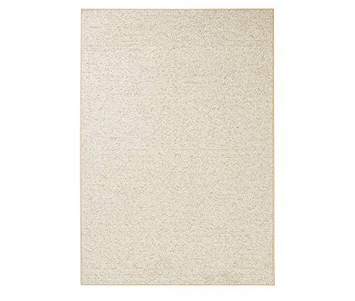 BT Carpet Wolly Läufer – Wohnzimmerteppich Flachgewebe Kurzflor Woll-Optik Wolle Skandi-Look Esszimmer, Wohnzimmer, Kinderzimmer, Schlafzimmer – Creme, 80x150cm von BT Carpet