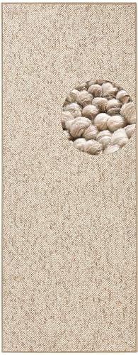 BT Carpet Wolly Läufer – Wohnzimmerteppich Flachgewebe Kurzflor Woll-Optik Wolle Skandi-Look Esszimmer, Wohnzimmer, Kinderzimmer, Schlafzimmer – Creme, 80x150cm von BT Carpet