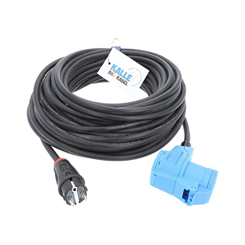 CEE Adapterleitung KALLE Blue SCHUKO Stecker auf CEE Winkelkupplung 10 Meter, 3G 1,5mm² von BTEC