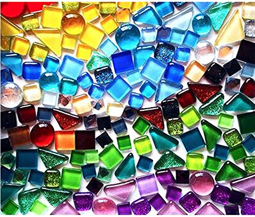 BTMIEY 200 g bunte , Verkleben, Kristall-Mosaik-Fliesen, kleine Mini-Mosaik-Fliesen zum Basteln, für Badezimmer, Küche, Heimdekoration, DIY Kunstprojekte (Mix Color Series) von BTMIEY